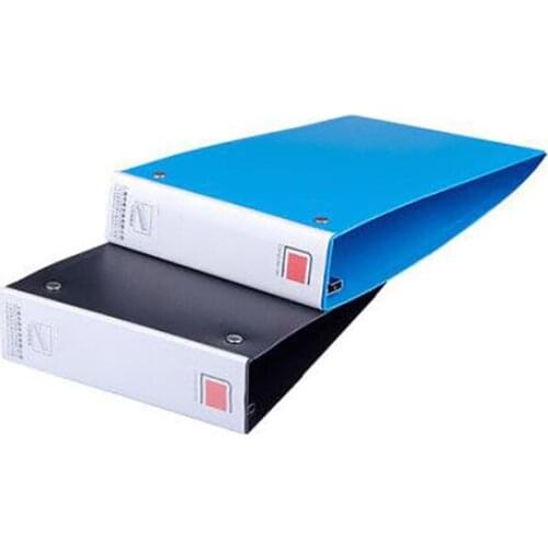 A5 PP Simple Blue/Black Large Capacity 11-hole Stainless Steel Computer Office Archive Ticket Clip,Paper Document Storage Clip