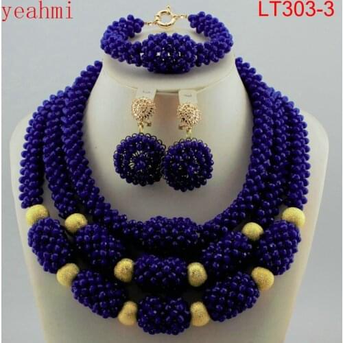 African Bride Balls Jewelry Set Indian Nigerian Wedding Beads Statement Necklace Set 2020 New Free Shipping LT303-2