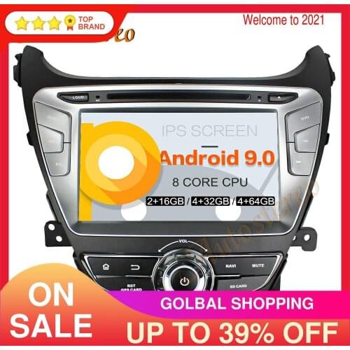 Car DVD Player Android9 PX5/PX6 GPS Navigation For Hyundai Elantra 2014-2016 Auto Radio Stereo Head Unit Multimedia Player DSP