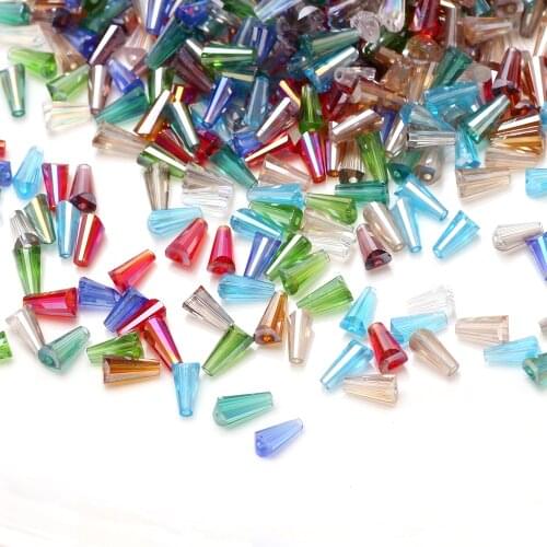 Fashion Jewellery Charms Glass AB Beads Green 3x6/4x8mm Crystal Tower Bugle Beaded For Jewelry Making DIY Womens Accessories