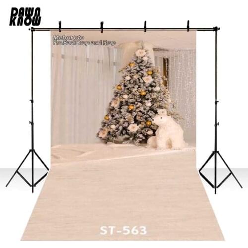 DAWNKNOW Merry Christmas Vinyl Photography Background Bear Doll Backdrops Photocall For Children Stage Play Photo Studio ST563