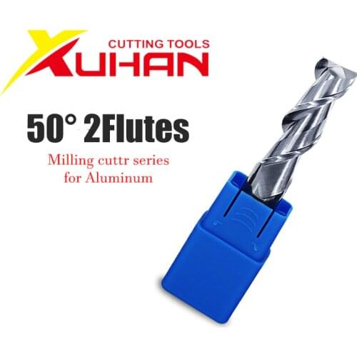 HRC50 2 Flute Cutting Aluminium wood Copper Processing CNC Router Tungsten Steel Sprial Bit Milling Cutter Carbide End Mill