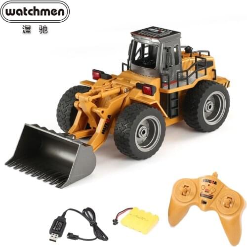 HuiNa 1520 RC Car 6CH 1/18 Trucks Metal Bulldozer Charging RTR Remote Control Truck Construction Vehicle For Kids Dumper