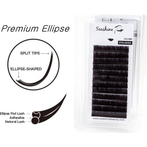 Seashine Hand Made Individual Lashes Flat Lashes High Quanlity Russia Lashes Mink lashes Prefect Ellipse Lashes