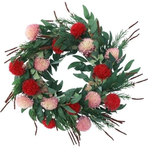 Artificial Hydrangea Flower Wreath Front Door Hanging Fake Flower Garland for Office Wall Window Wedding Garden Decor