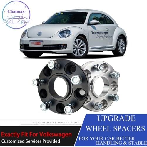 For VolksWagen VW Polo/Bora/Golf/Beetle 5X100 57.1CB 25mm Thick Hubcenteric Black/White Color Wheel Spacer Adapters