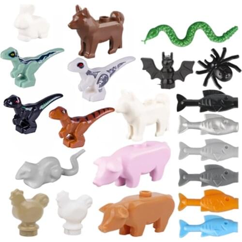 Animal City Building Blocks Figures Parts Zoo Farm Friends Cute Pets Chicken Pigs Bricks DIY Accessories Educational Kids Toys