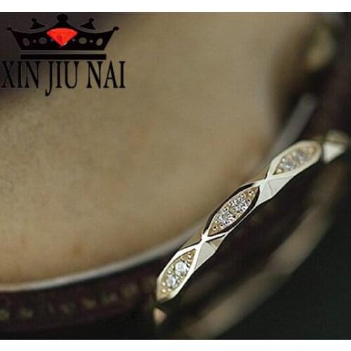 Korean Fashion Cut Fine Ring with Smooth Surface and Micro Zircon 14K Golden Girl Birthday Party Gift, Engagement Wedding Ring