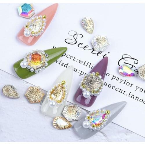 Nail Beads Colorful Elegant Decorative Water Drop Nail Rhinestones for Women
