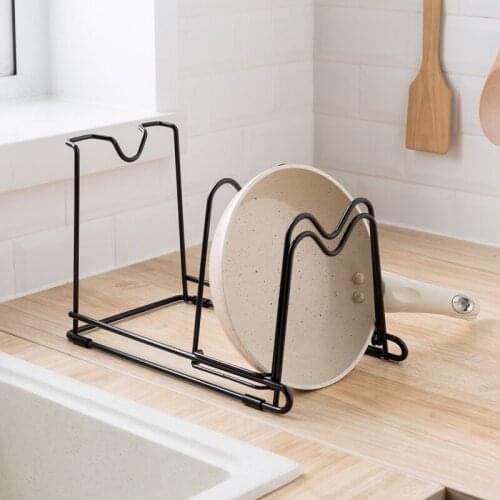 Kitchen Storage Rack Anti-Slip Heavy Duty Pot Pan Rack Organizer Holder Great for Cast Iron Skillet 3 Tier Rack Spave Saving