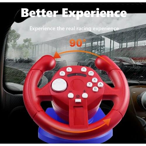 Mini Game Racing Steering Wheel for NS Switch/Switch Lite/PS3/PC Vibration Game Joysticks Remote Controller Driving Game Handle