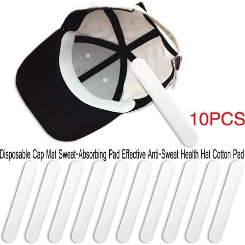 NEW 10 PCS Disposable Cap Mat Sweat-Absorbing Pad Effective Anti-Sweat Health Hat Cotton Pad 23.5*3.7cm for Running Fitness Hat