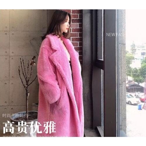 Teddy bear coat female autumn/winter new medium length shearling lamb fur coat faux fur coat fur coat women fur coats