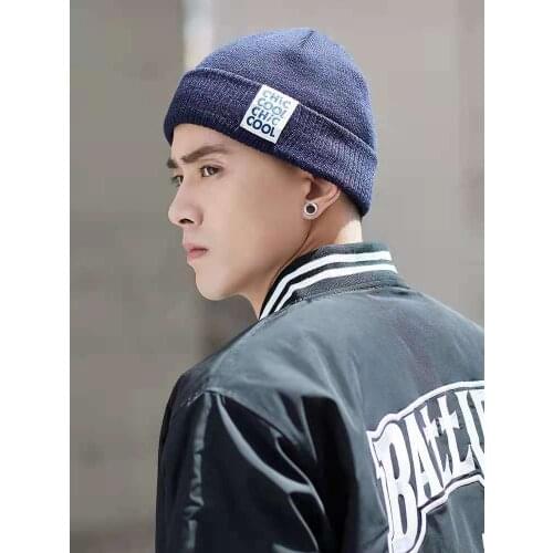 Autumn Winter 2021 New Knitted Hat for Men Hip Hop Street Fashion Knitting Beanies Caps Male Warm Thicker Skullcap Bonnet Hats