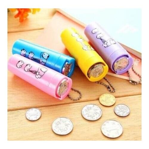 Fresh Personality Childrens Interest Coin Deposit Pot Small Pocket Cartoon Spring Cylinder Coin Pouch Holder Store