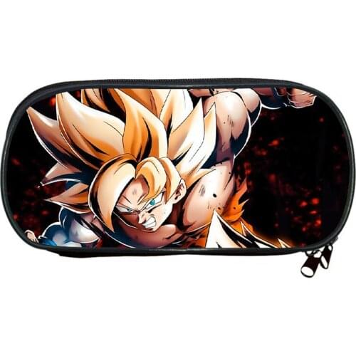 Fashion Son Goku Pencil Case Student School Anime Pen Box Multifunction Zipper Pen Bag Pencil Box Kakarotto Bag Birthday Gift