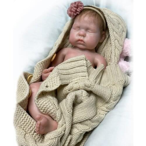 Adolly Reborn Baby Doll Full Body Solid Platinum Silicone Soft 18 Inch Washable Newborn Boy Girl Toy That Look Real 18s001c