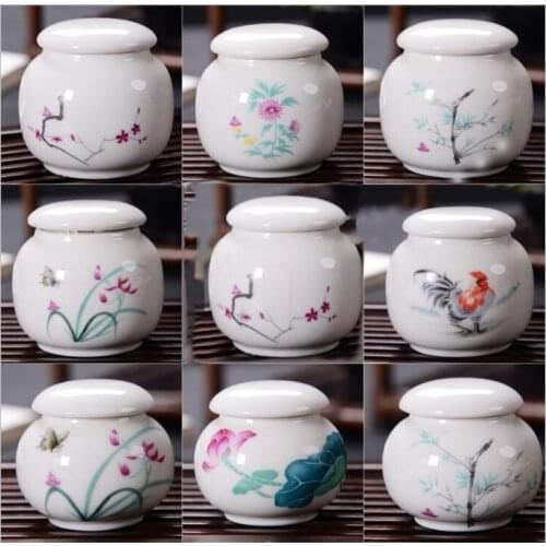 Portable Storage Box Ceramic Travel Tea Pot Sealed Tea Box Can Mini Tea Pot Kung Fu Tea porcelain tea caddy tea jar ceramic jar
