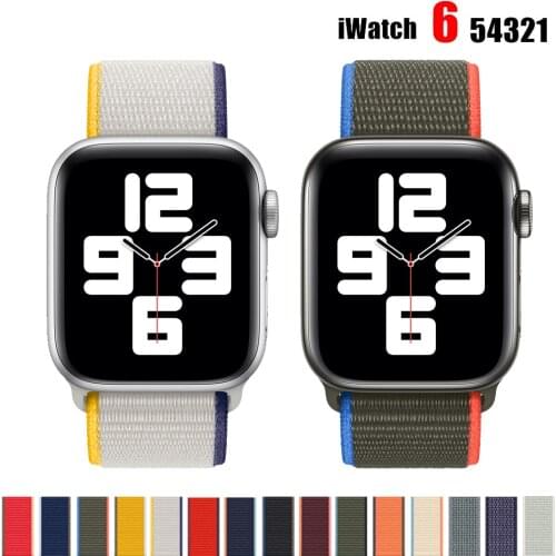 Strap for Apple watch band 44mm 40mm 42mm 38mm smartwatch wristband belt sport loop Nylon bracelet iWatch series 3 4 6 se band