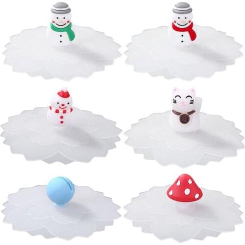 Silicone Cup Cover Transparent Heat-resistant Food-grade Dustproof Reusable