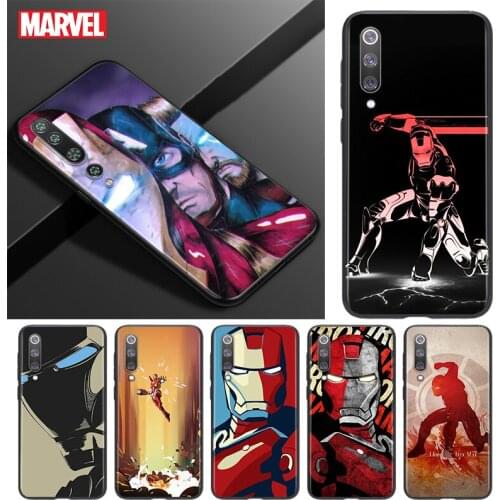 Silicone Cover Iron Man Mecha Marvel For Xiaomi Mi 11 10T 10 9T 9 8 Note 10 Lite Pro Ultra 5G Black Soft Phone Case