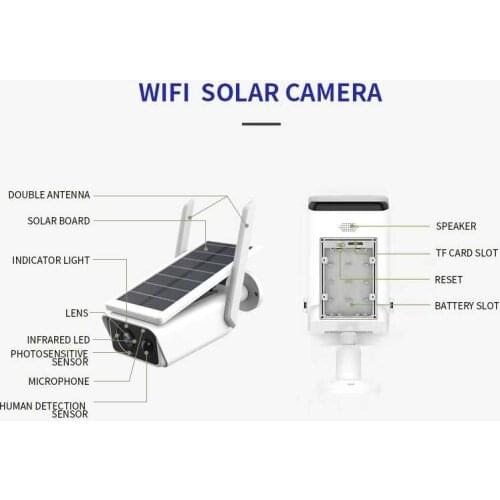 Solar panel Rechargeable Battery 1080P Full HD Outdoor Security WiFi IP Camera