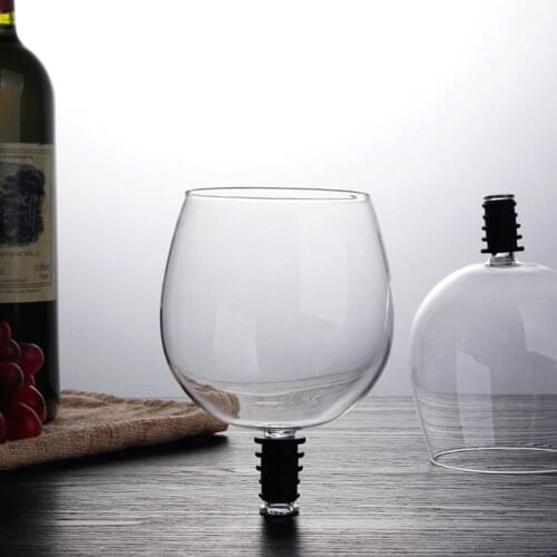 Creative Red Wine Champagne Glass Cup With Silicone Seal Drink Directly From Bottle Crystal Glasses Cocktail Mug