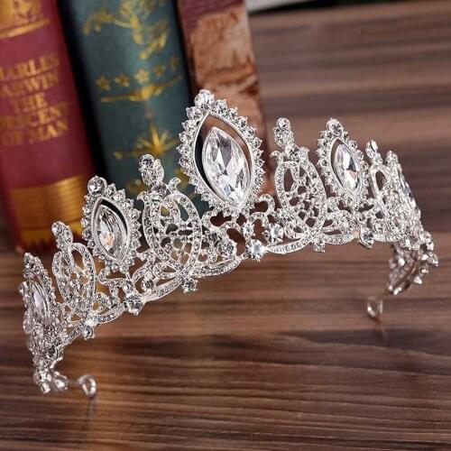 Bride Hair Ornaments Crystal Tiara Rhinestone Wedding Pageant Crown Costume Party Headdress Women Fashion Jewelry Accessories