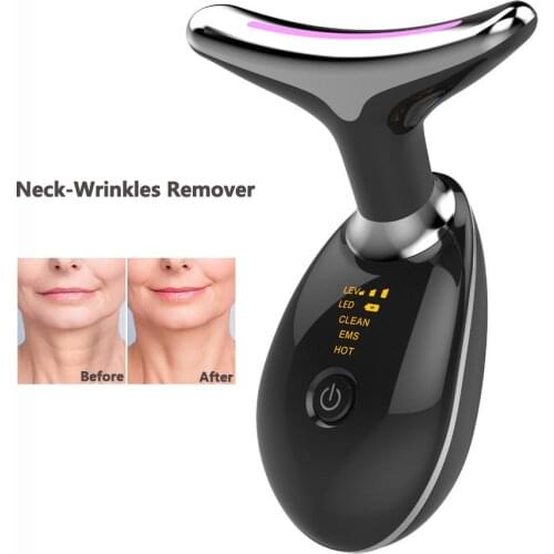 Neck Wrinkle Remover Skin Tighten LED Photon Therapy EMS Vibration Heat Reduce Double Chin Anti Wrinkles Remove Skin Care Tools