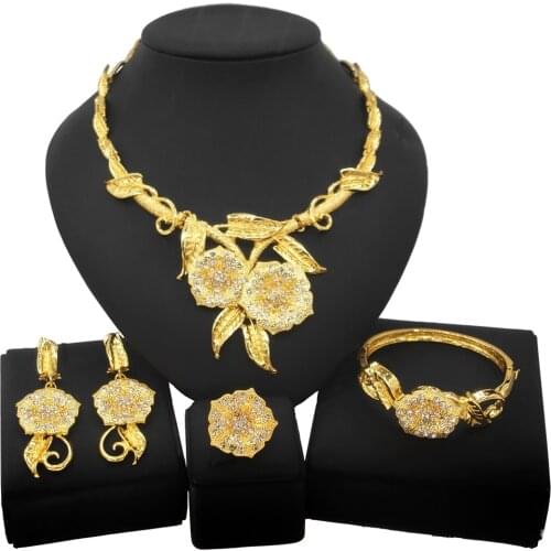 Yulaili The Latest Design Hot Sale Floral Graphic Jewelry Set and Nigerian Bride and Bridesmaid Wedding Banquet Jewelry Sets