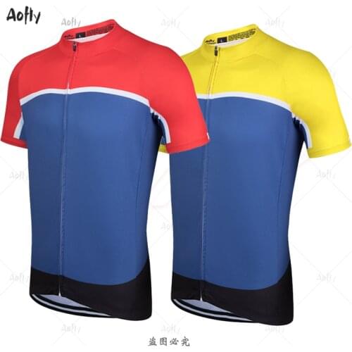 Yellow blue mans short sleeve cycling jersey sets MTB Bike Clothing Quick drying Ropa Ciclismo Maillot 9D gel pad bib shorts