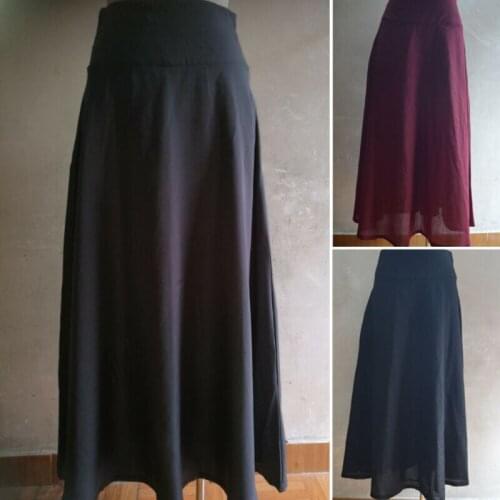 New Elegant Fashion Women High Waist Flared Pleated Long Skirts Office Lady Gypsy Maxi Skirt +Pockets Size S-XL Long Skirt