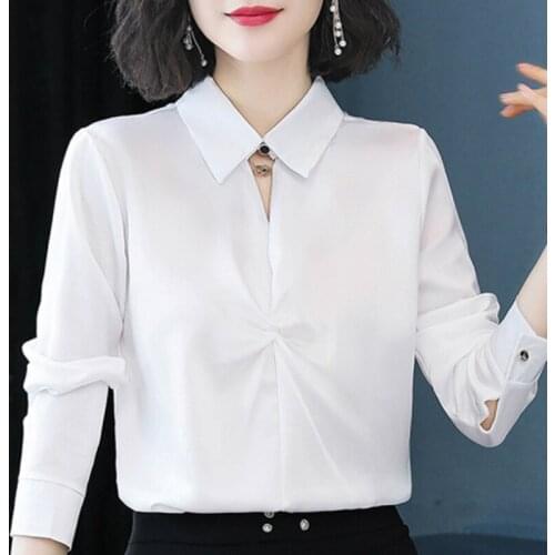 Womens Tops And Blouses Long Sleeve Office Ladies Tops Blouse Women Blouses Woman 2021 White Chiffon Blouse Plus Size Tops C149