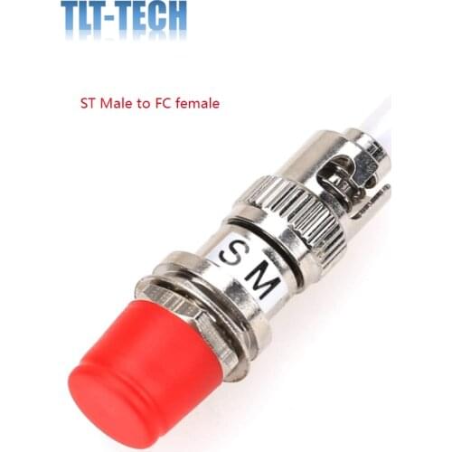 2 Pieces /Pack Single Mode 9/125 SM ST Male to FC Female Hybrid Optical Fiber Adapter Connector