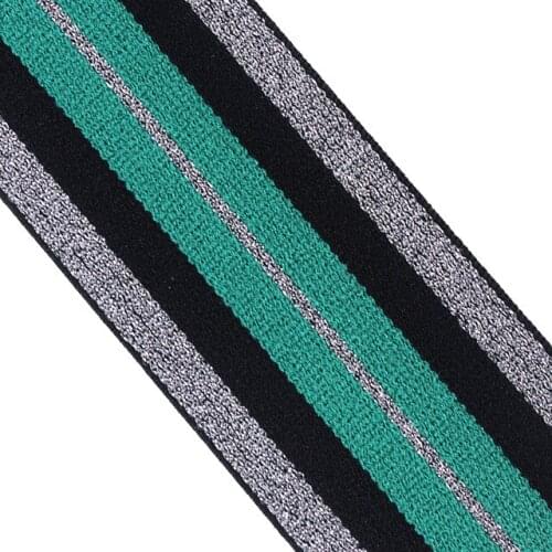 2yard 47mm Green Silver Elastic Stretch Ribbon Lace Trim Tape Webbing Band Belt Webbing Craft Sewing Supplies T2404