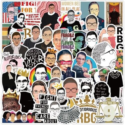 50pcs Ruth Bader Ginsburg RBG Stickers Decal for Luggage Laptop Decal Wall Stickers and Decals Home Decoration