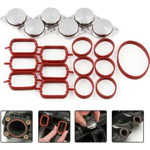 6PCS 33MM Aluminum Diesel Swirl Flap Blank Repair Delete Removal Kits For BMW E39 E46 E53 E60