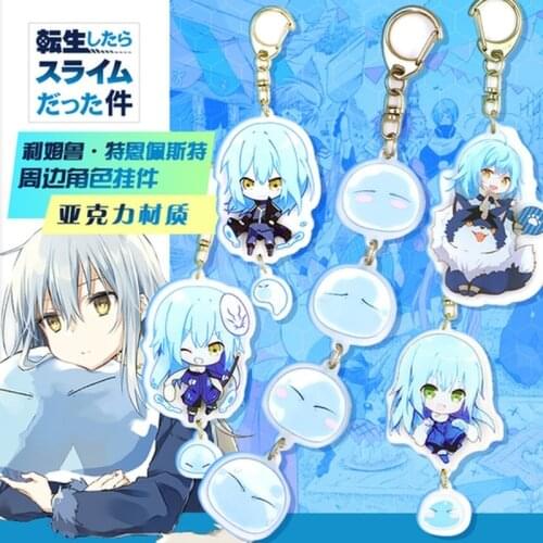 Anime keychain man Rimuru Tempest Acrylic key chain bags women key holder couple keyring kids key ring pendant porte clef Slime