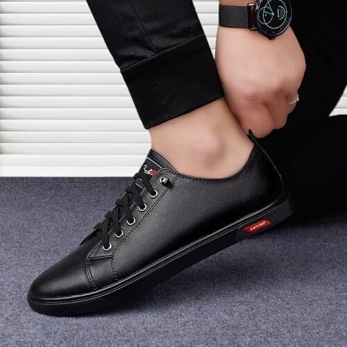 Genuine Leather Black Shoes Men Soft Flats Lofer Mens Sneakers Man Casual Shoes Fashion Mens Shoes Comfortable Male Footwear