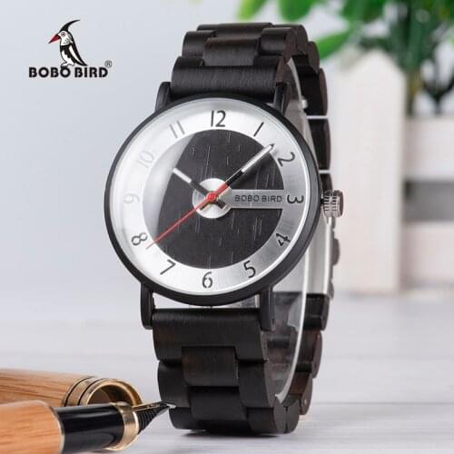 BOBO BIRD Wood Watch Quartz Wristwatch With Big Dial Fashion Simple Design For Men and Women Timepieces Relogio C-Q23