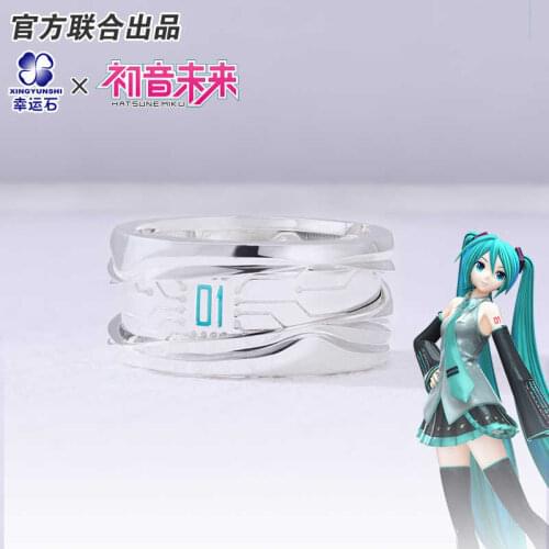 Hatsune Miku Anime Ring for Men/women 925 sterling silver Manga Role Action Figure Cosplay Vocaloid New Trendy Gift