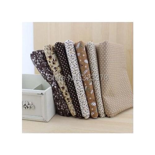 Coffee 7PCS/lot 50*50CM 100% Cotton Fabric Patchwork Fat Quaters Tilda Diy cloth sewing kids Bag bedding Quilting scrapbooking