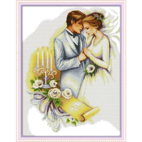 Joy Sunday 11&14CT Embroidery Cross Stitch Kit Handmade DIY Family Decoration New Arrival Happy WeddingCross-Stitch Kit Handmade