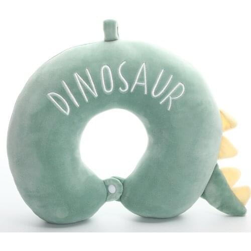 Creative U-shaped Pillow Embroidery Soft Cotton Neck Pillow Office Travel Vertebral Protection Cartoon Dinosaur U Shape Pillow