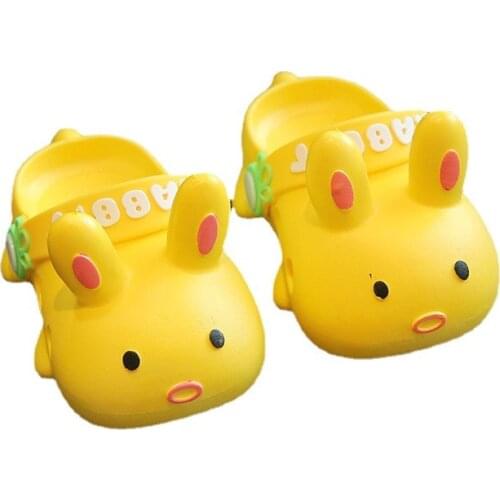 Cute Rabbit Summer Outdoor Childrens Slippers Fashion Cartoon Non-slip Bunny Slippers Womens PVC Breathable Shoes Sandals