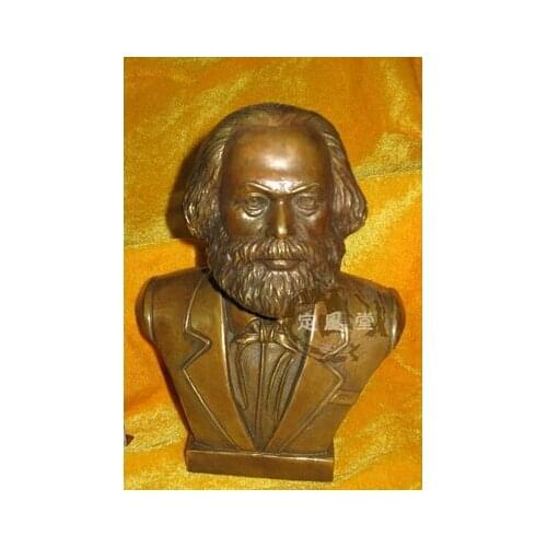 Copper Brass CHINESE s Asian mediano Karl Marx bronce estatua figura esculturaroom Art Statue