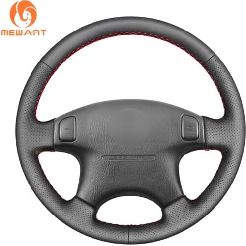 MEWANT Black Artificial Leather Hand Sew Wrap Steering Wheel Cover for Honda Civic 1996-2000 CR-V CRV Prelude 1997 1998 1999