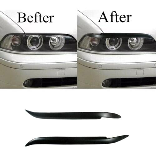 Car Front Headlight Cover Eyebrows Eyelid Trim Sticker for -BMW 5Series E39 525 528 530 M5 1997-2003