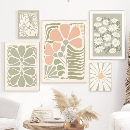 Abstract Flowers Market Color Block Sunshine Wall Art Canvas Painting Nordic Posters And Prints Decor Pictures For Living Room