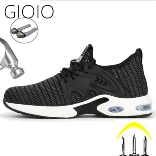 Indestructible steel-toed mens safety shoes anti-smash-stab work shoes lightweight air cushion large size protective shoes35-50